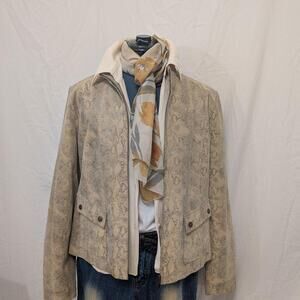 Alfani genuine leather jacket printed